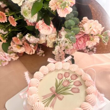 Mother’s Day Cake and Flower Bouquet